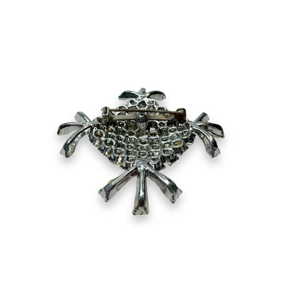Vintage Crystal Rhinestone Brooch Pin Jewelry Accessory Unsigned 2 1/8" - Picture 3 of 7